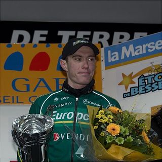Pierre Rolland (Europcar) with the spoils of victory.