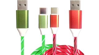 USB C and A cables in red and green