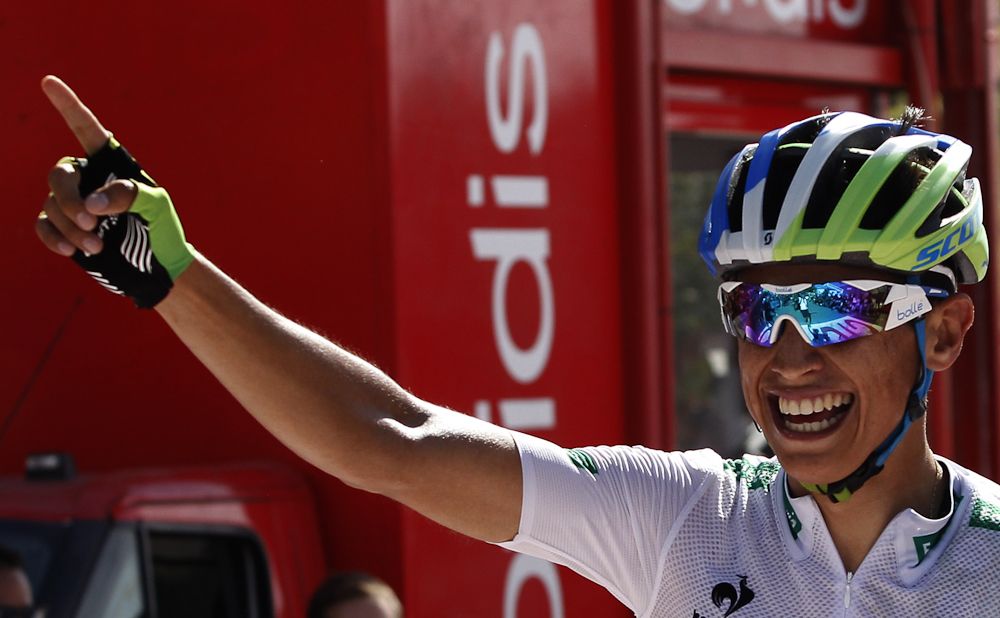 Estaban Chaves claims his second win of the 2015 Vuelta a Espana during stage 6.
