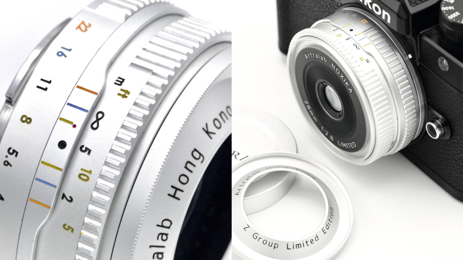Artralab Noxika 28mm f/2.8 Nikon Z product image on a white background