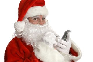 Santa with a smartphone