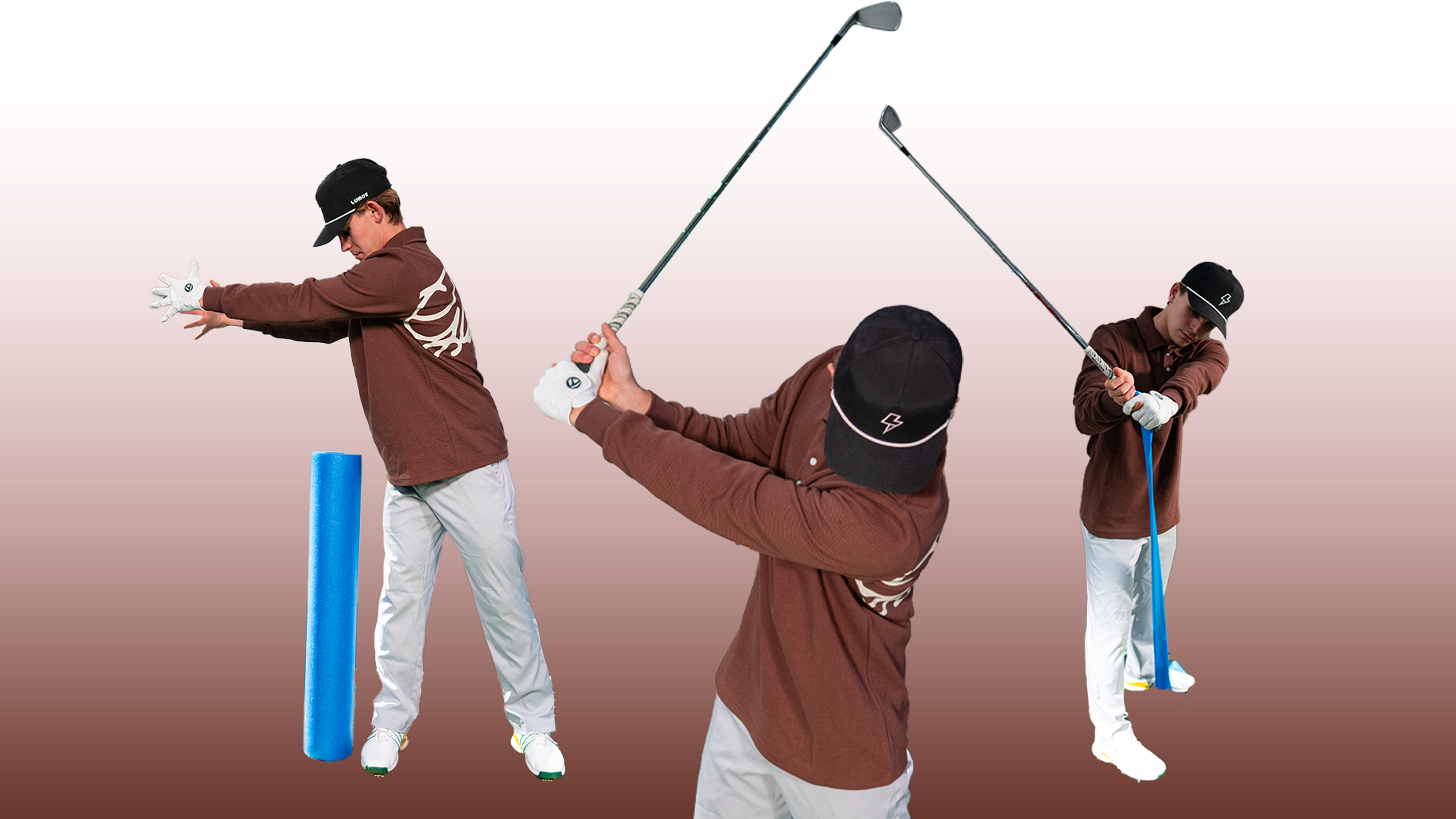 Amateur Benjamin Purcell in a clinic with PGA pro Ben Emerson working on the No.1 cause of back pain in golfers which is reverse spine angle, with two drills to fix it