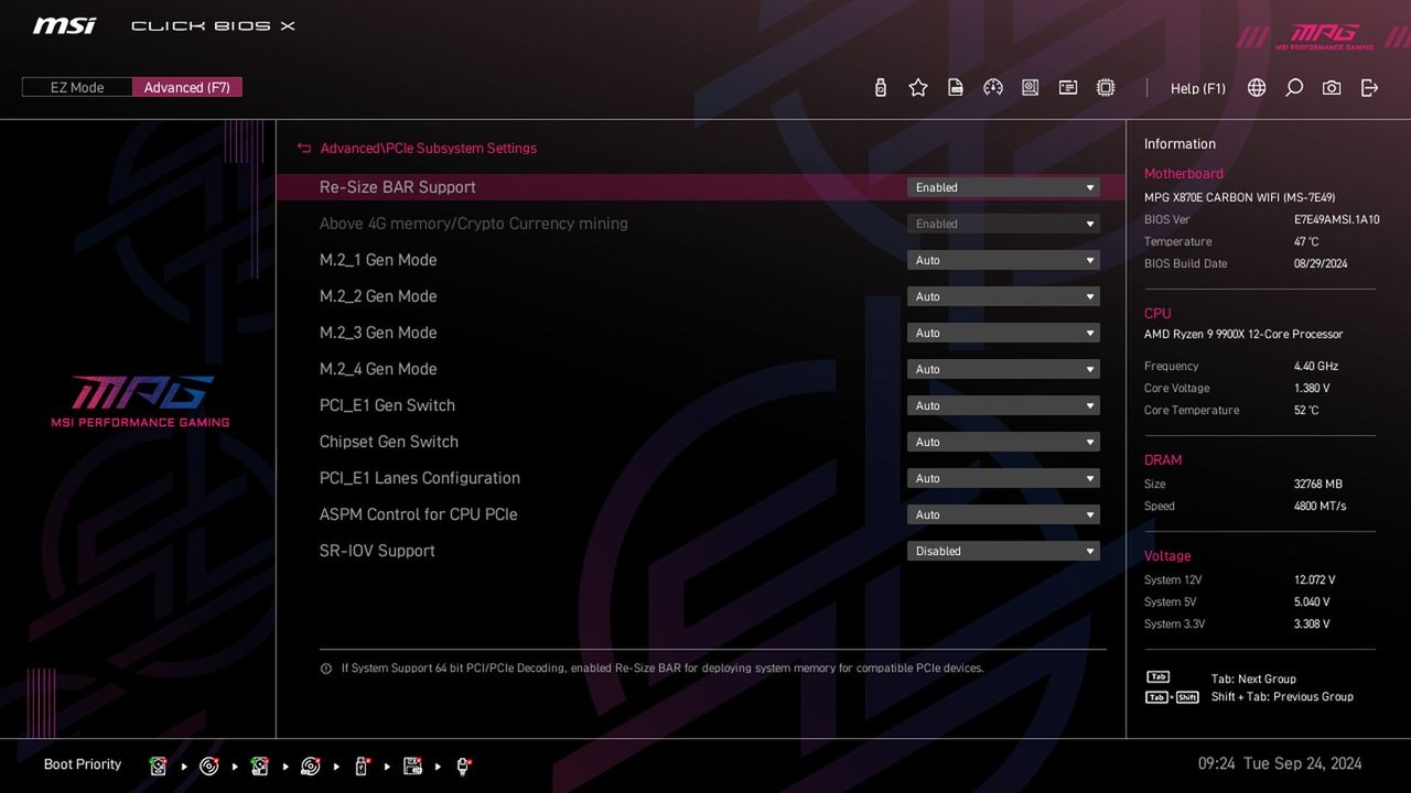 MSI X870E Carbon WIFI