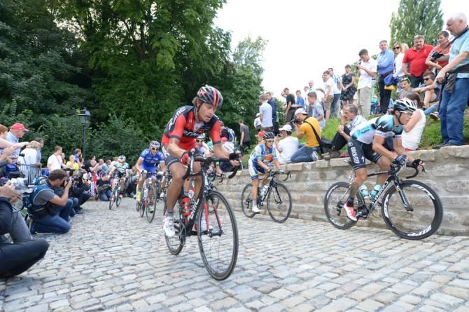 Daniel Oss (Team BMC) and Sylvain Chavanel (Omega Pharma QuickStep)