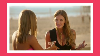 Chrishell and Nicole arguing on the beach in Selling Sunset season 6 on Netflix