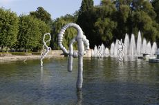 Fountains by Nicholas Deshayes at Compton Verney Sculpture Park.