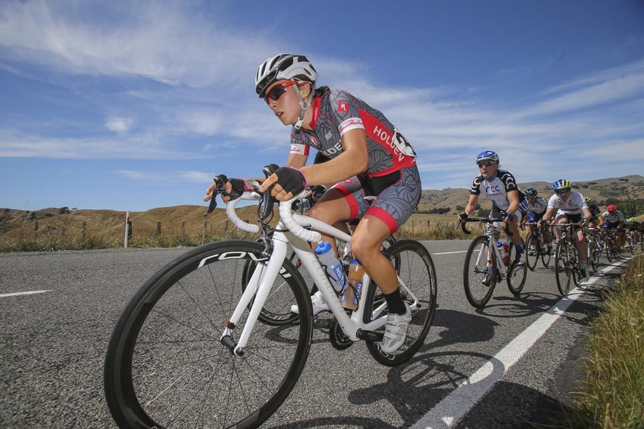 Shannon Malseed climbs in the bunch