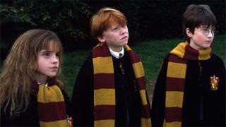 Daniel Radcliffe, Rupert Grint and Emma Watson as Harry, Ron and Hermione in Harry Potter and the Sorcerer's Stone
