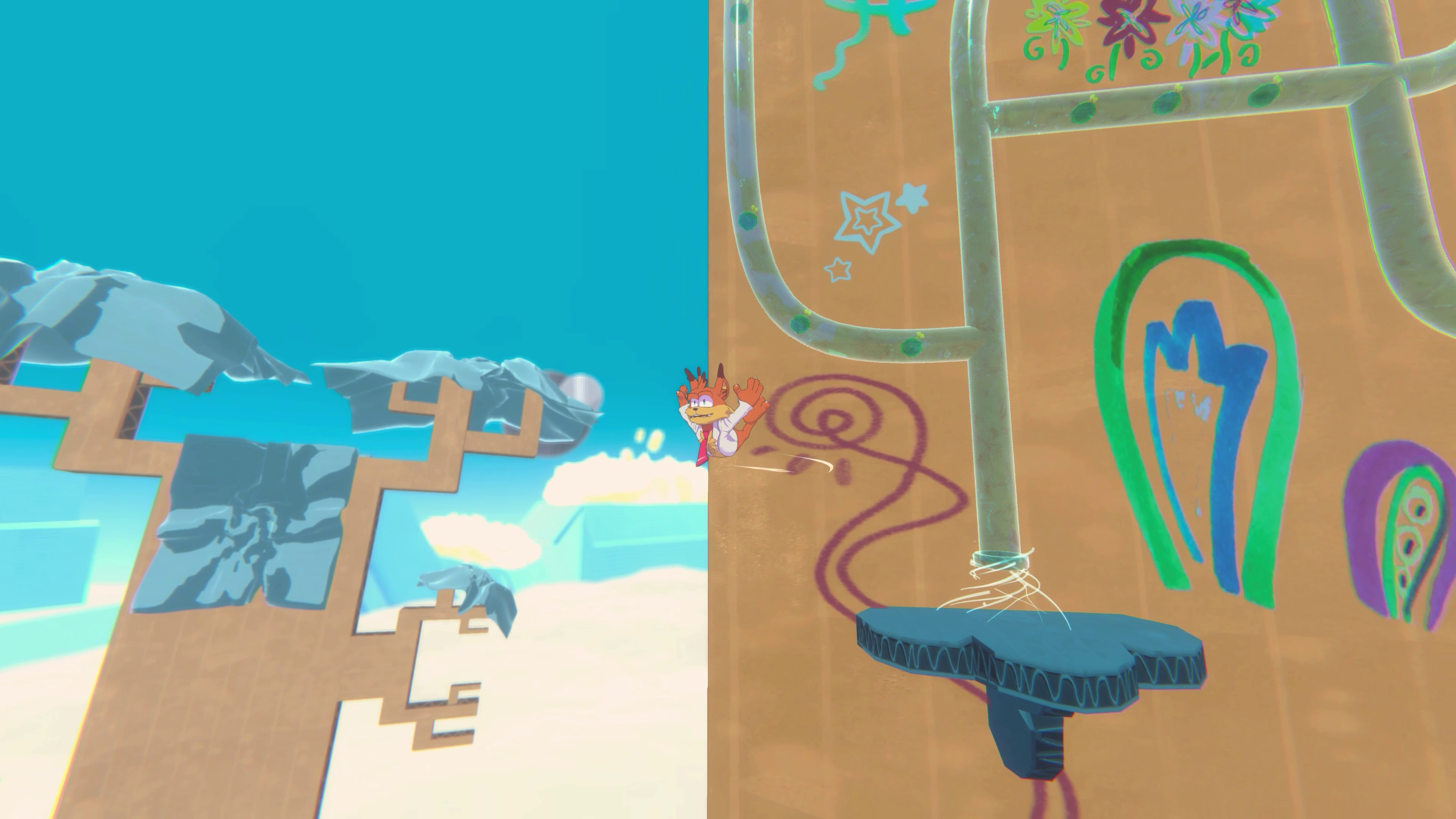 Bubsy 4D retro remake, colourful retro game platformer