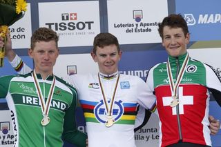 The podium: Ryan Mullen (Ireland), Campbell Flakemore (Australia) and Stefan Kueng (Switzerland)