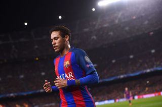 Barcelona's Brazilian forward Neymar leaves the pitch at the end of first half during the UEFA Champions League round of 16 second leg football match FC Barcelona vs Paris Saint-Germain FC at the Camp Nou stadium in Barcelona on March 8, 2017.