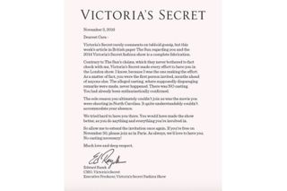 Cara Delevingne shares Victoria's Secret Letter
