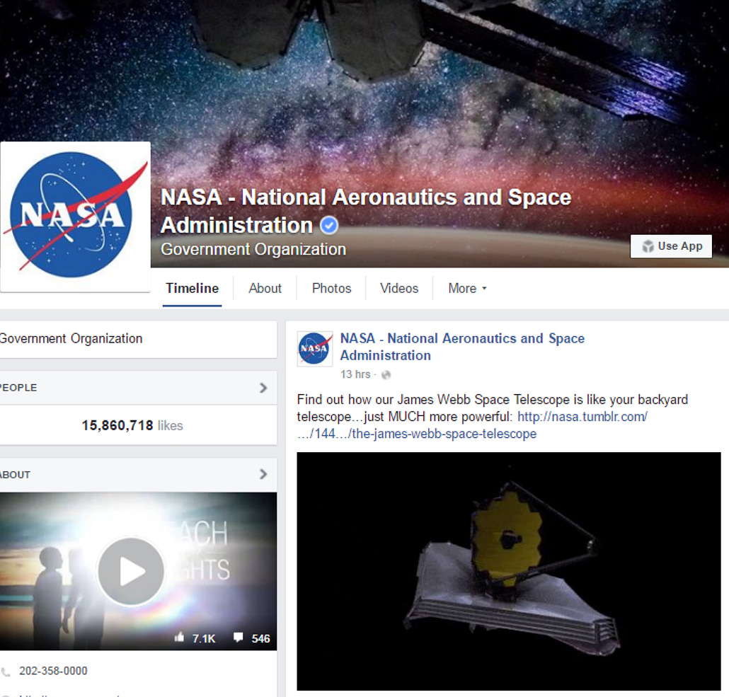 NASA&#039;s Facebook Page