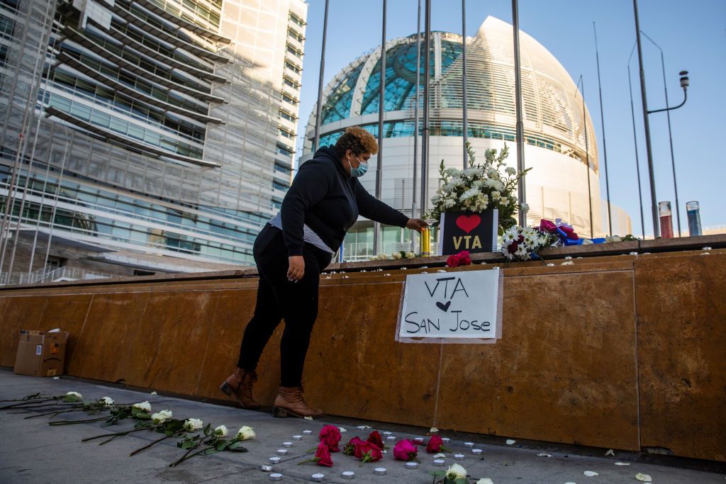 A memorial for the victims of Wednesday&amp;#039;s mass shooting in San Jose.