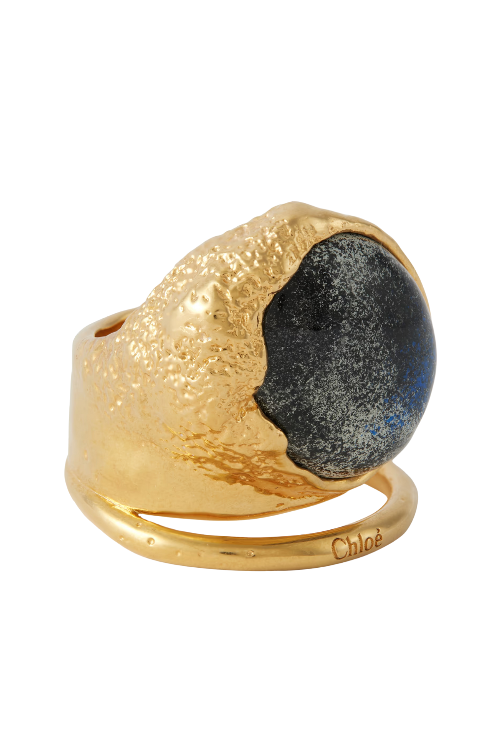 Hammered Gold-Tone and Resin Ring