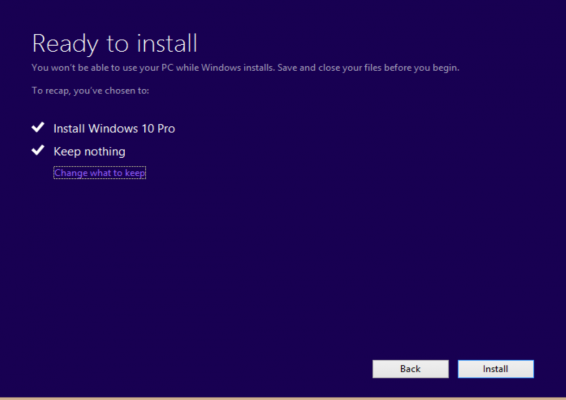 clean install windows