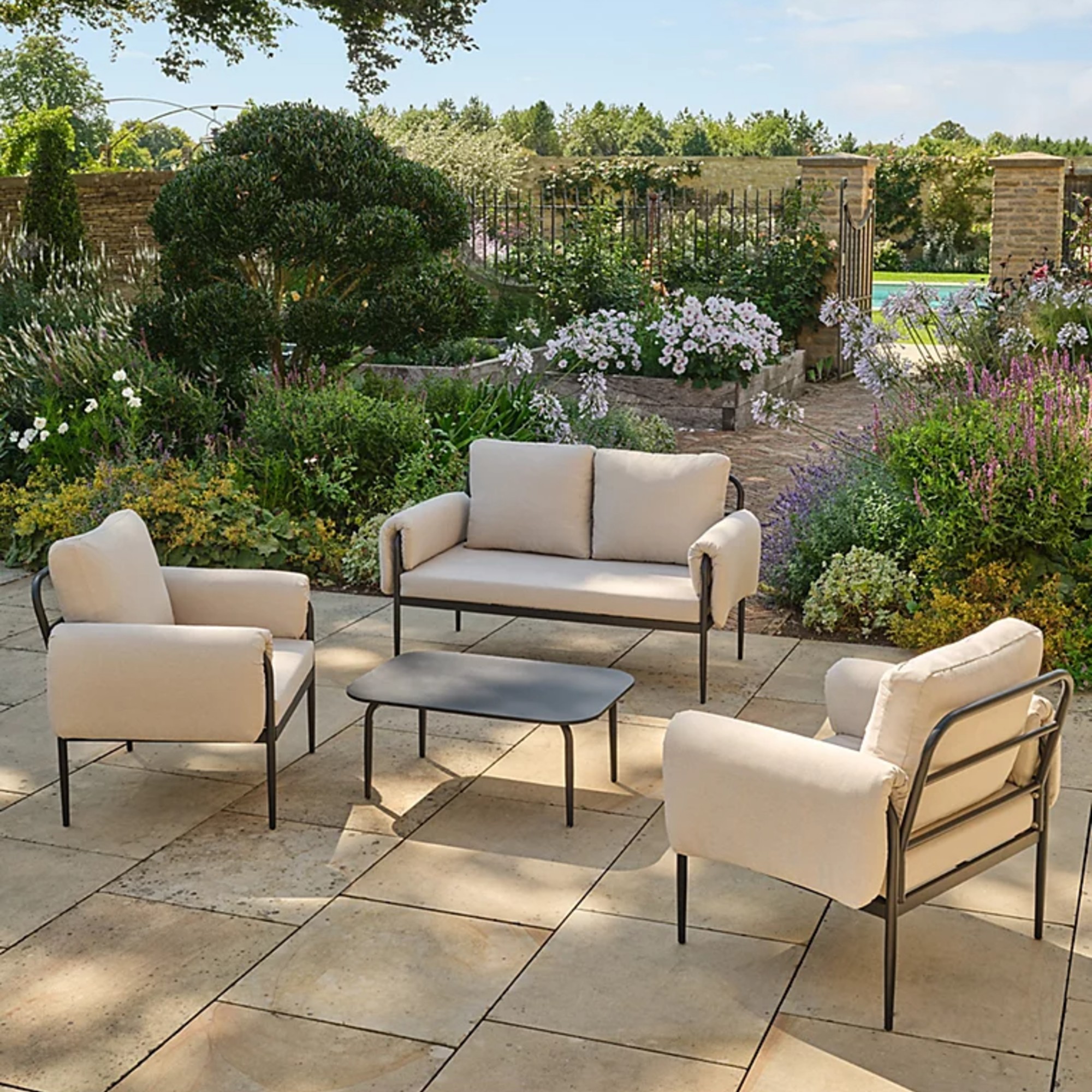 George Home Beige Hebden 4 Piece Outdoor Sofa Set