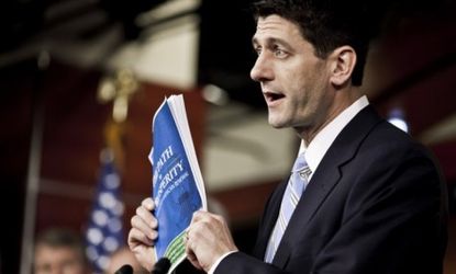 Rep. Paul Ryan (R-Wis.) unveiled a budget Tuesday that calls for repealing President Obama's health-care reforms, slashing Medicare, and overhauling the tax code.