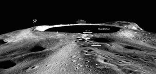 a large crater on the moon