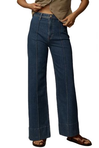 Pistola Penny Pintuck High-Rise Wide-Leg Ankle Jeans