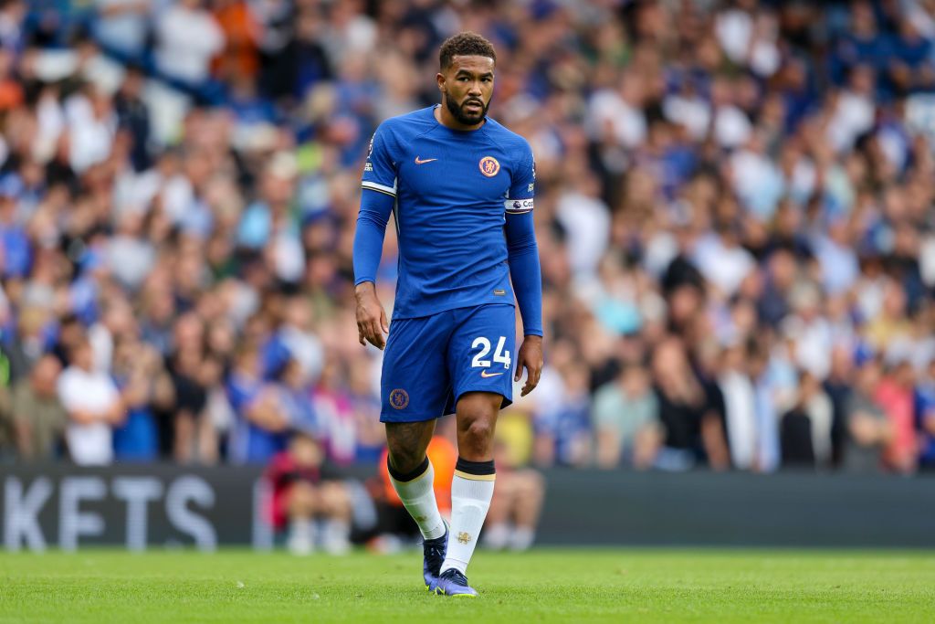 Reece James of Chelsea during the Premier League match between Chelsea FC and Liverpool FC at Stamford Bridge on August 13, 2023 in London, England. (Photo by Robin Jones/Getty Images)