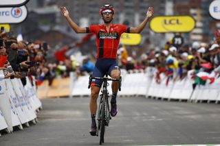 Vincenzo Nibali (Bahrain-Merida) takes victory on stage 20 of the 2019 Tour de France