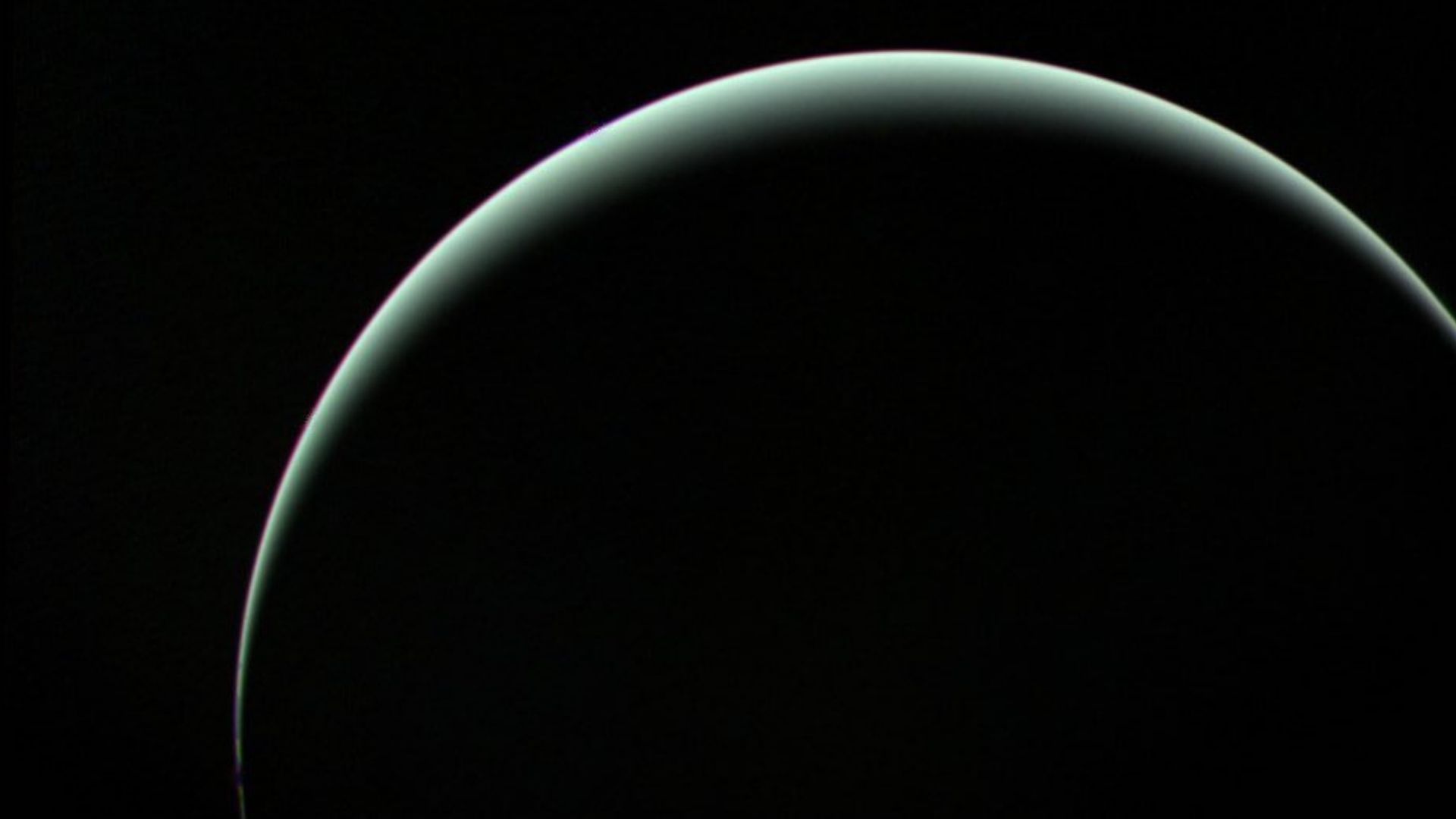 Voyager 2 took this image on January 25, 1986 as it departed from Uranus to Neptune.