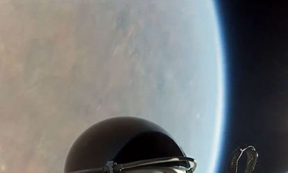 Try to keep your lunch down: This helmet-camera footage of Felix Baumgartner's space jump is dizzying.