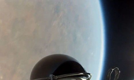 Try to keep your lunch down: This helmet-camera footage of Felix Baumgartner&amp;#039;s space jump is dizzying.