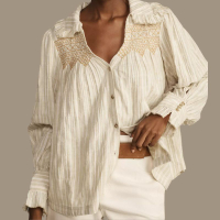 Pilcro Long-Sleeve Victorian Buttondown Blouse: was £92 £72 | Anthropologie (save up to £20)