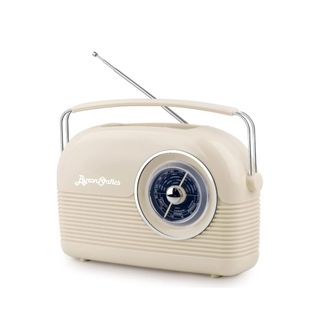 A cream retro style radio
