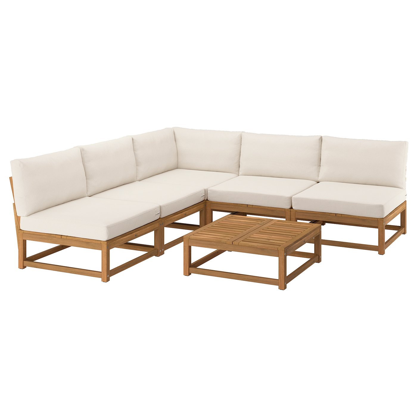N&amp;Auml;mmar&amp;Ouml; 4-Seat Conversation Set, Outdoor - Outdoor Light Brown Stained/fr&amp;ouml;s&amp;ouml;n/duvholmen Beige 100 "