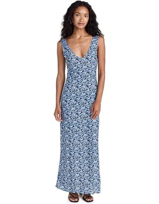 Lioness Women's Fame Maxi Dress, Blue Floral, S