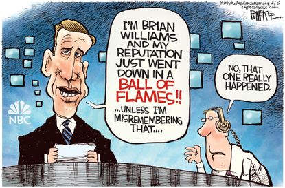 Editorial cartoon U.S. entertainment Brian Williams