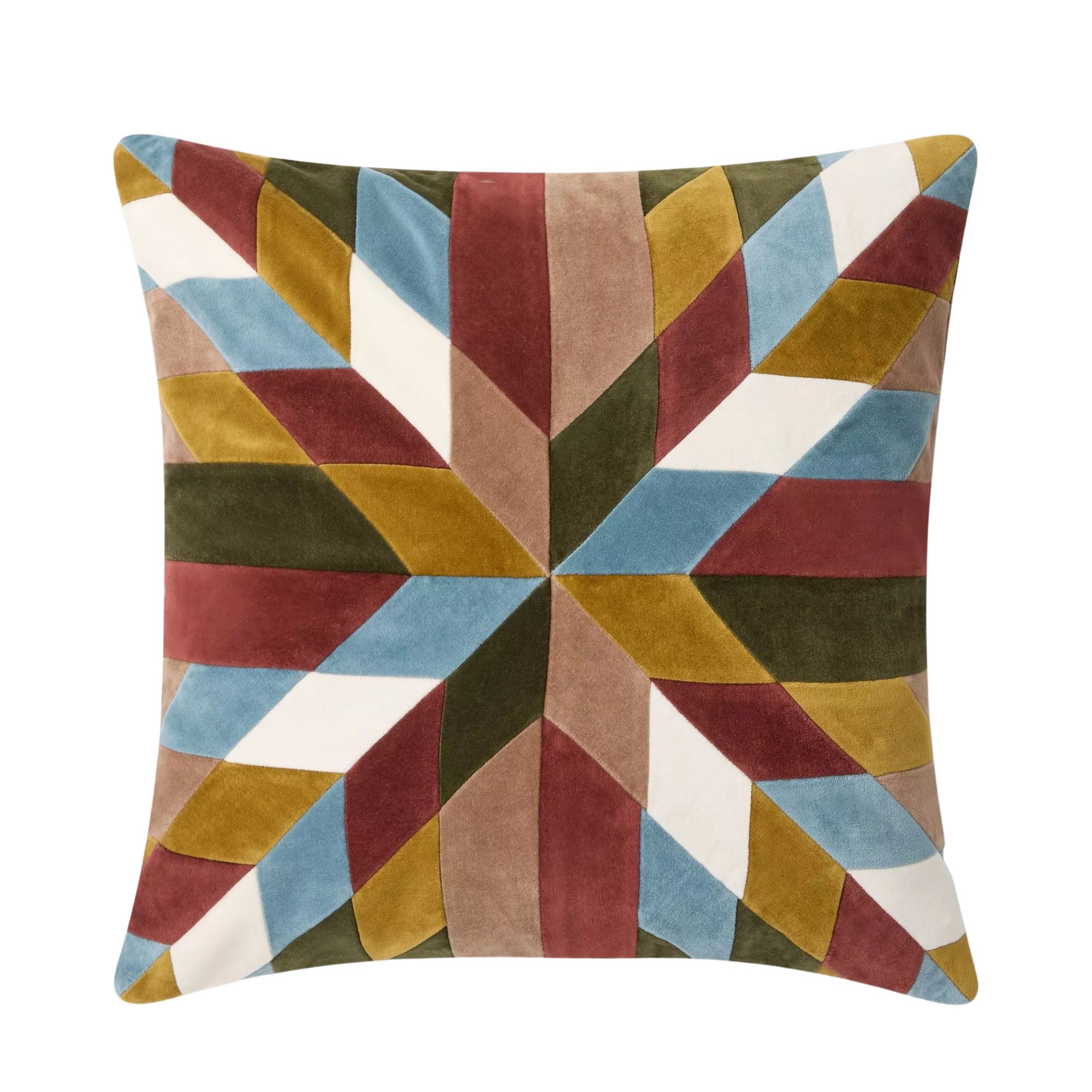 John Lewis, Velvet Star Patch Cushion, Multi