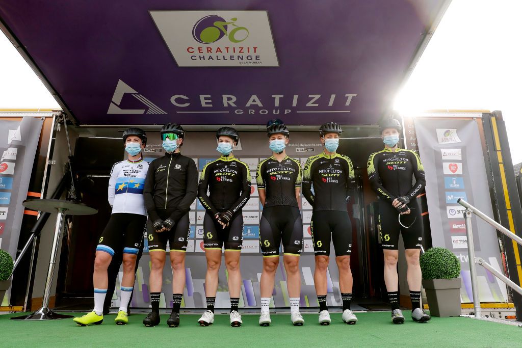 The Mitchelton-Scott on the podium