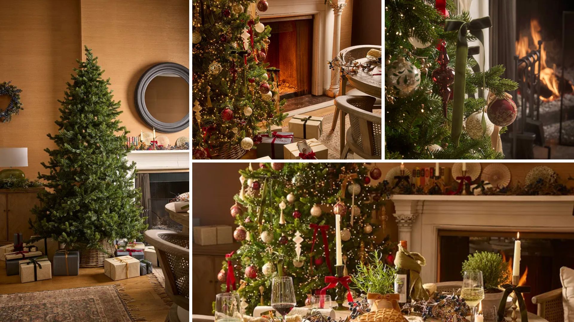 Split images of Cox &amp; Cox Ultimate Lights Pre-Lit Christmas Tree - 8ft