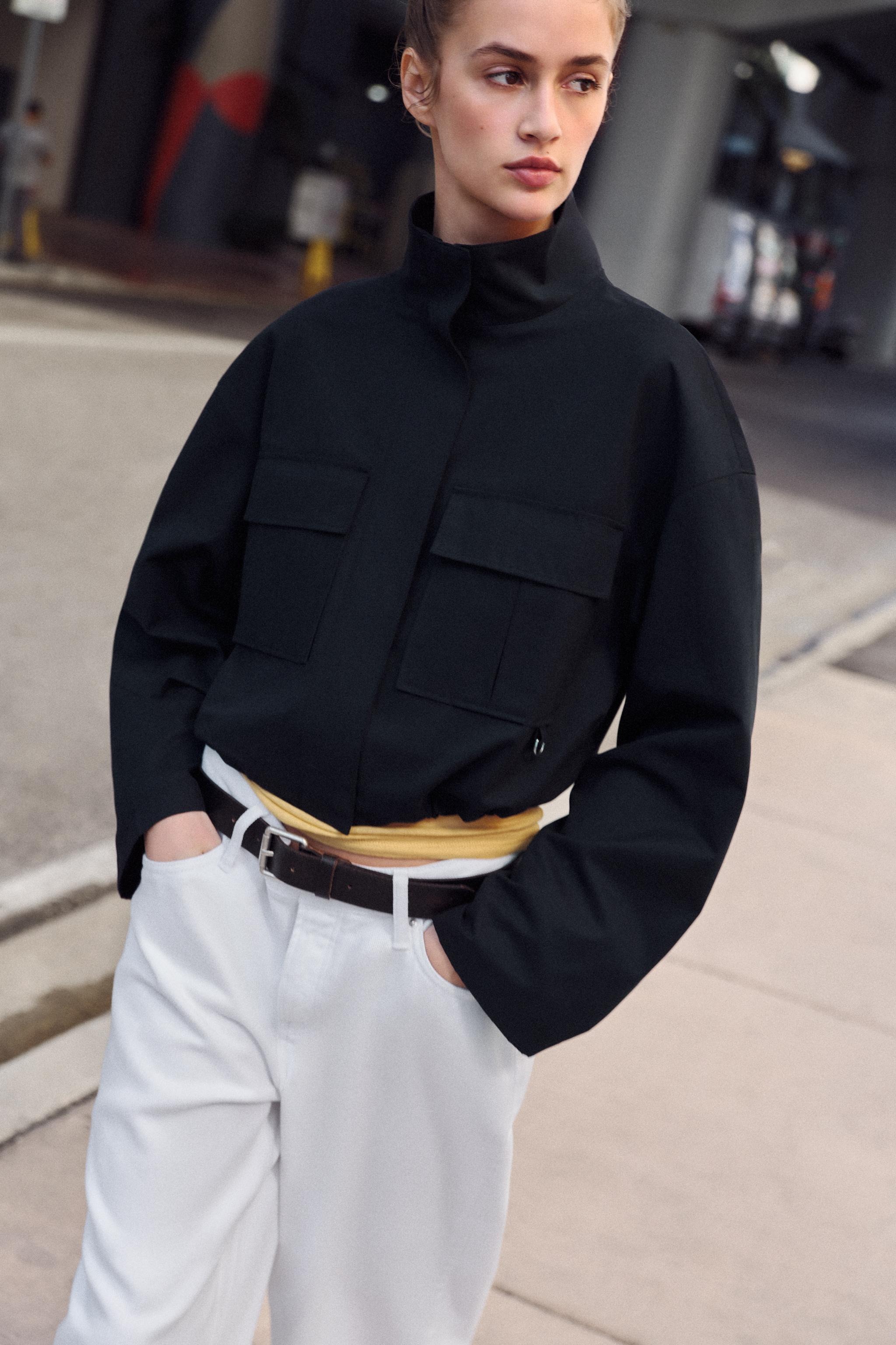 Zara, Cropped High Neck Jacket