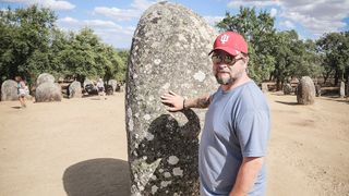 Jeff Gardiner with a standing stone
