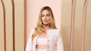 Margot Robbie attends the 96th Oscars Nominees Luncheon at The Beverly Hilton on February 12, 2024