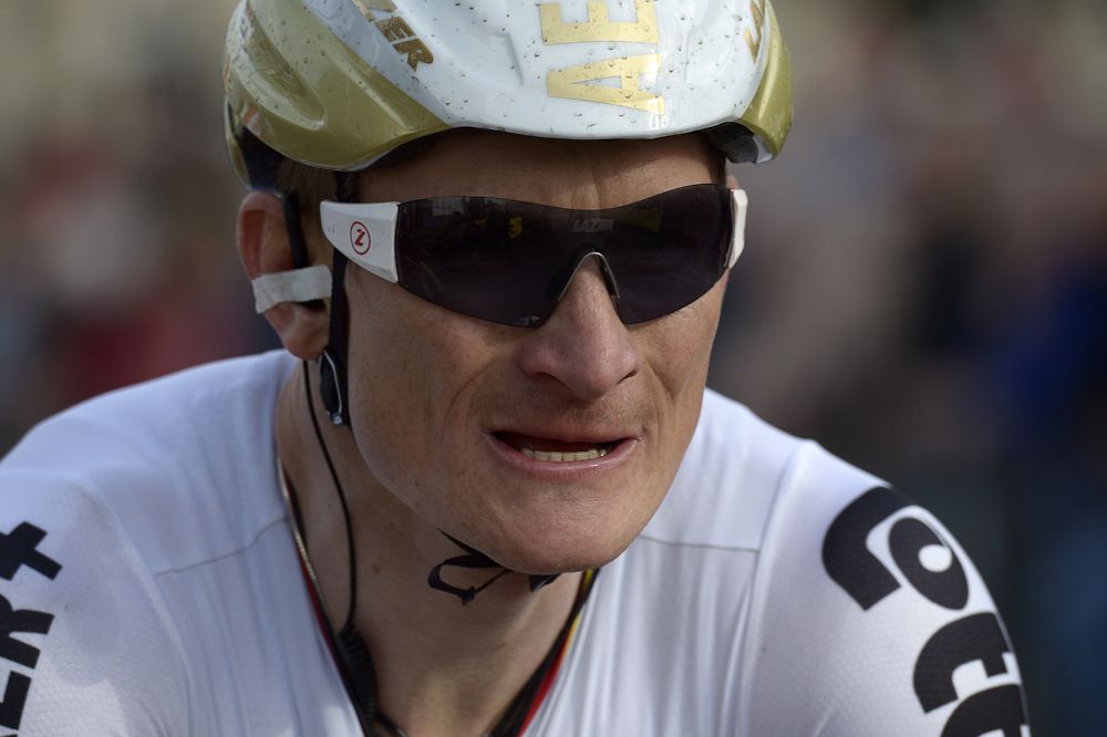 Stage winner Germany's Andre Greipel reacts after winning the second stage of the 73rd edition of the Paris-Nice.