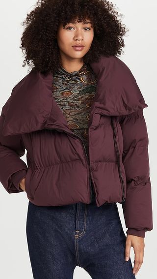 Avec Les Filles Asymmetrical Zip Puffer Jacket