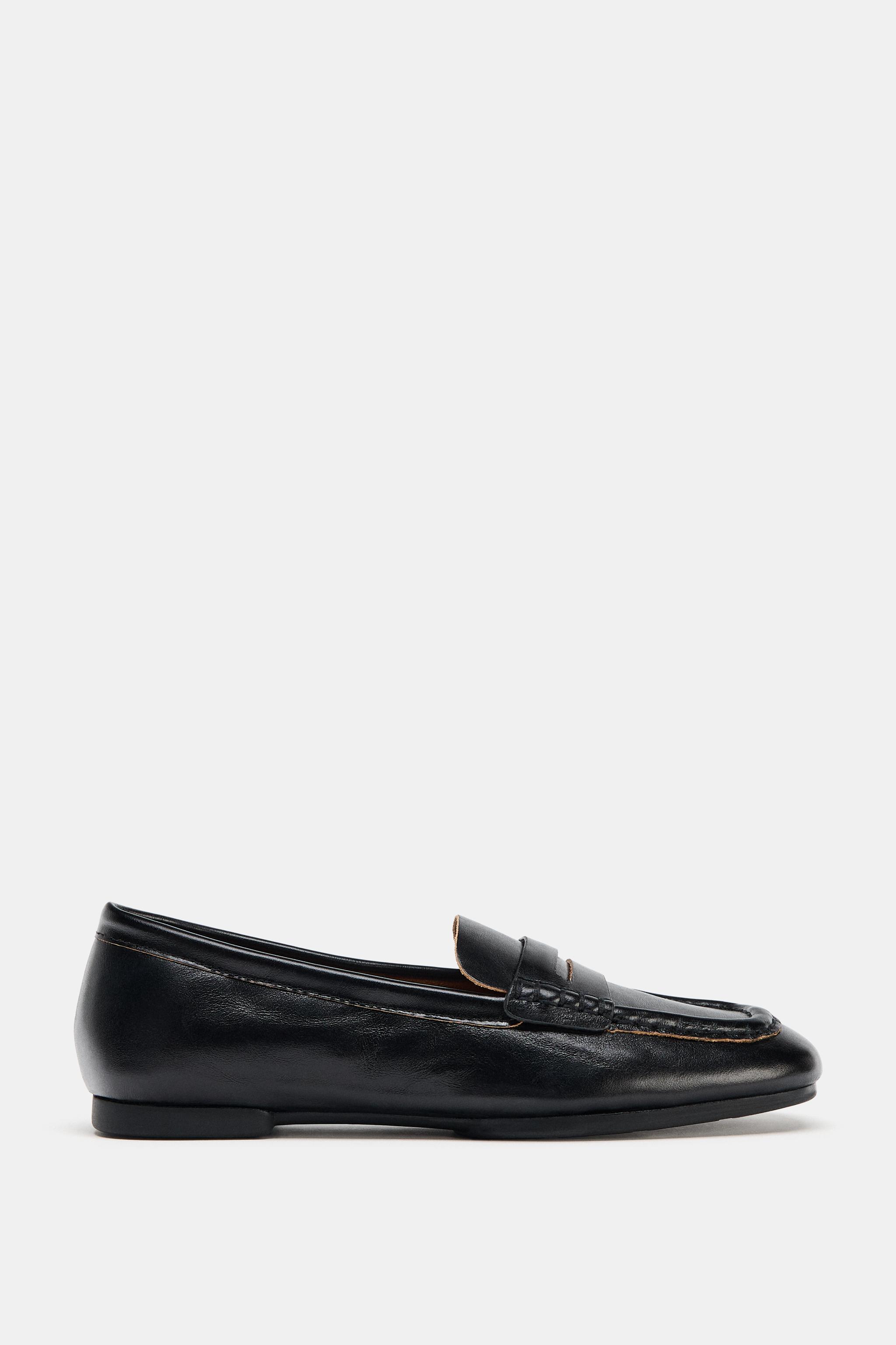 Leather Loafers With Square Toe