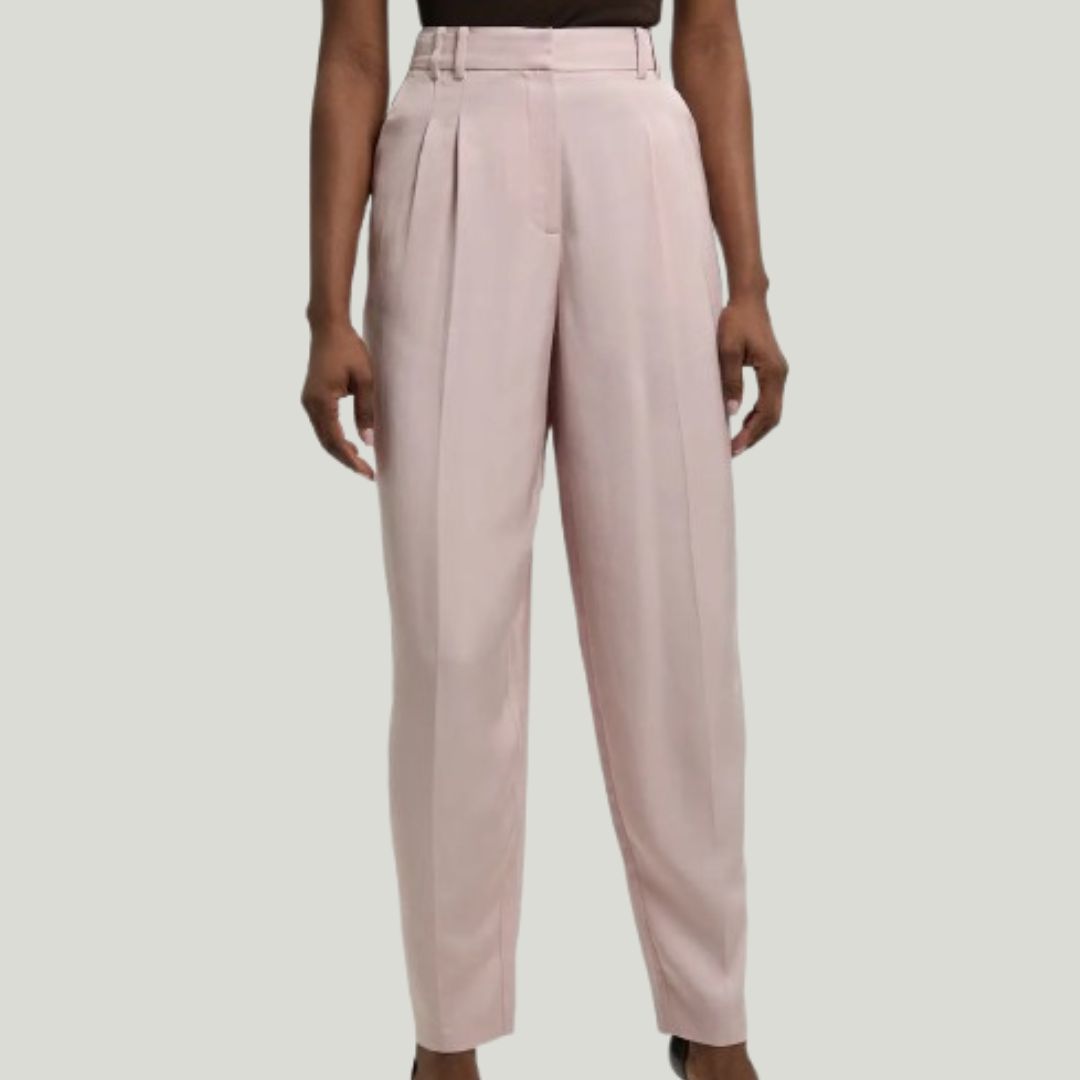 Karen Millen Polished Linen Blend Trousers