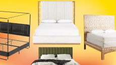 A collage of bed frames