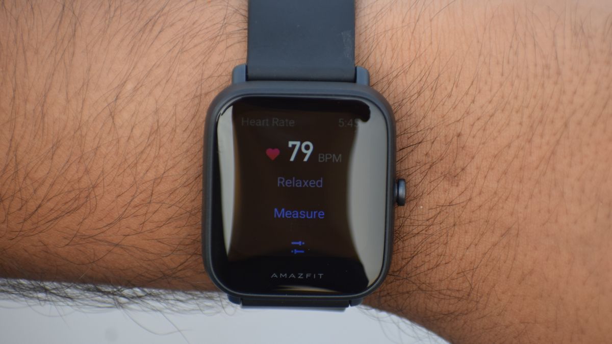 An Amazfit Bip U Pro on someone's wrist