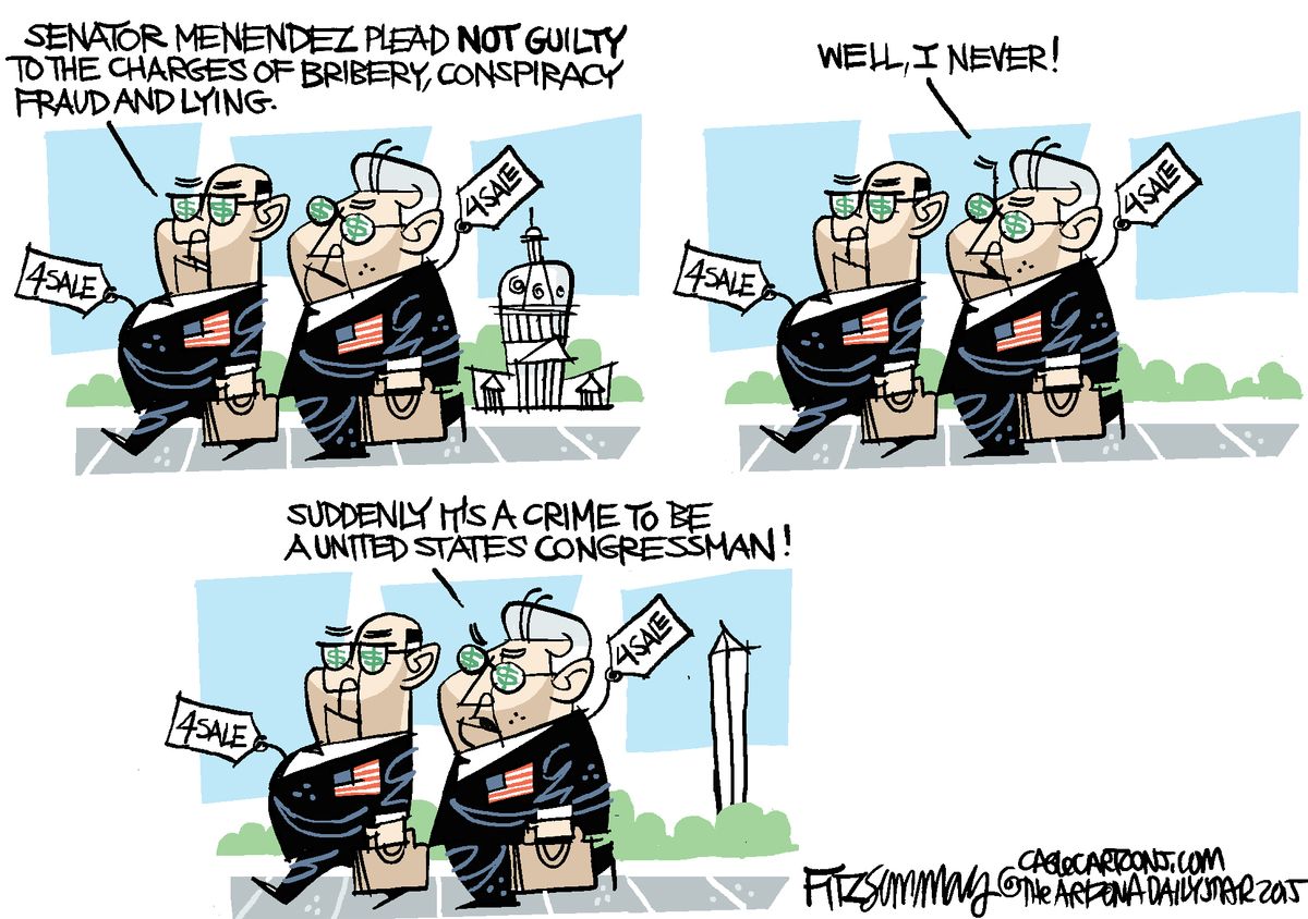 Political cartoon U.S. Menendez Congress | The Week