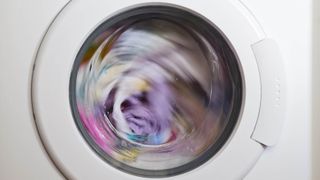 A washing machine spinning