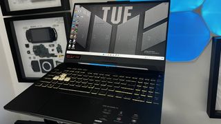 Asus TUF Gaming F15 gaming laptop in hand