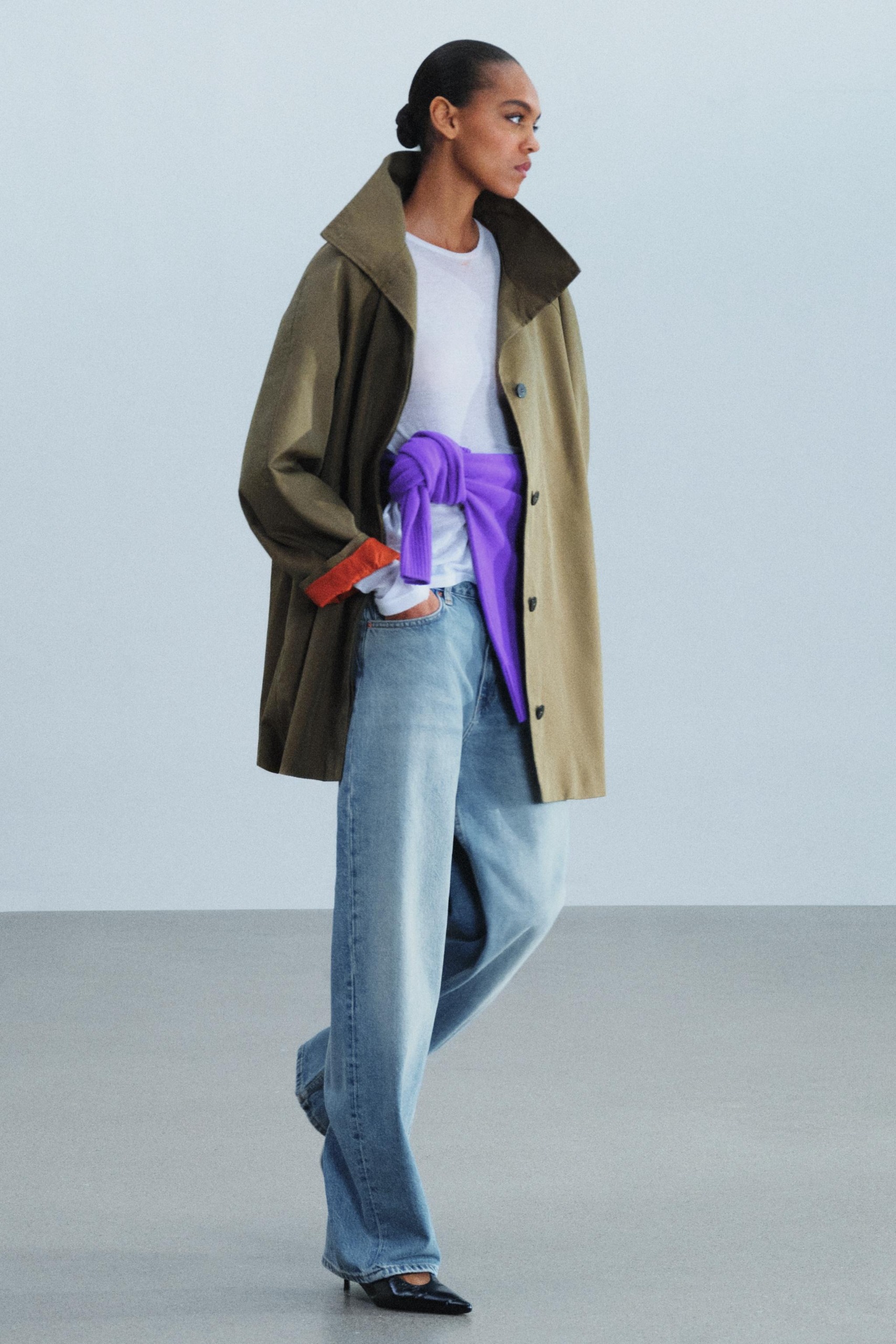 ZARA, Zw Collection Water-Repellent Balloon Jacket - Khaki - Xs